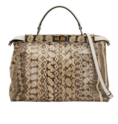 Large Peekaboo, &pound;1,900, Handbags, Beige, Python, Front view